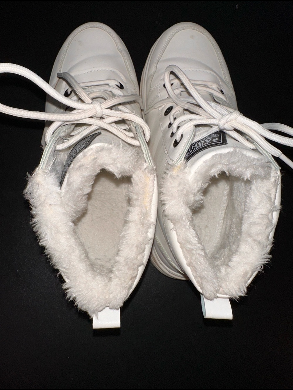 ⭐️ White Fashion Fleece Lined High-Top Chunky Sneakers (fit 9.5) - Picture 7 of 9